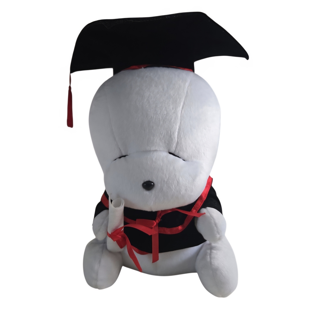 Mashimaro Anime Graduation Plush Toy Gift w/ Cap & Gown - Korean Tokki Bunny 12"